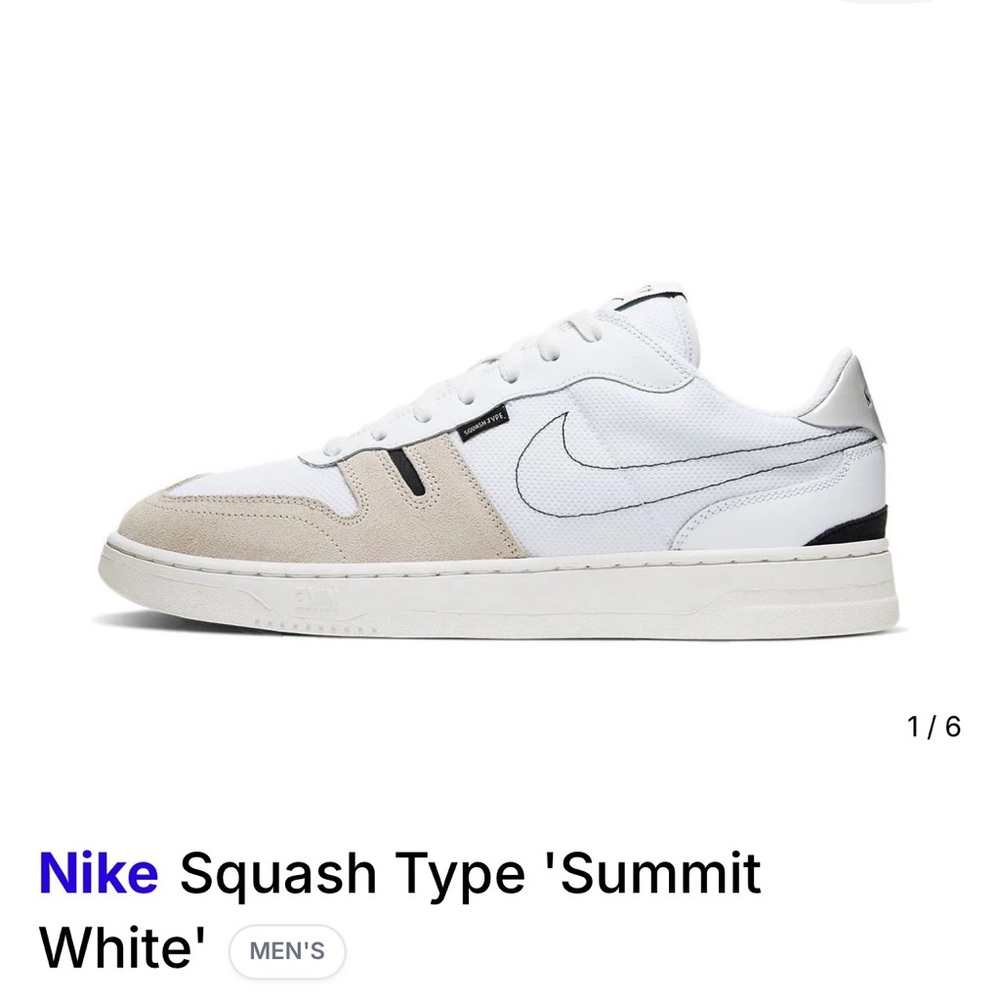 Nike Squash Type Low Top Sneakers in White & Beige